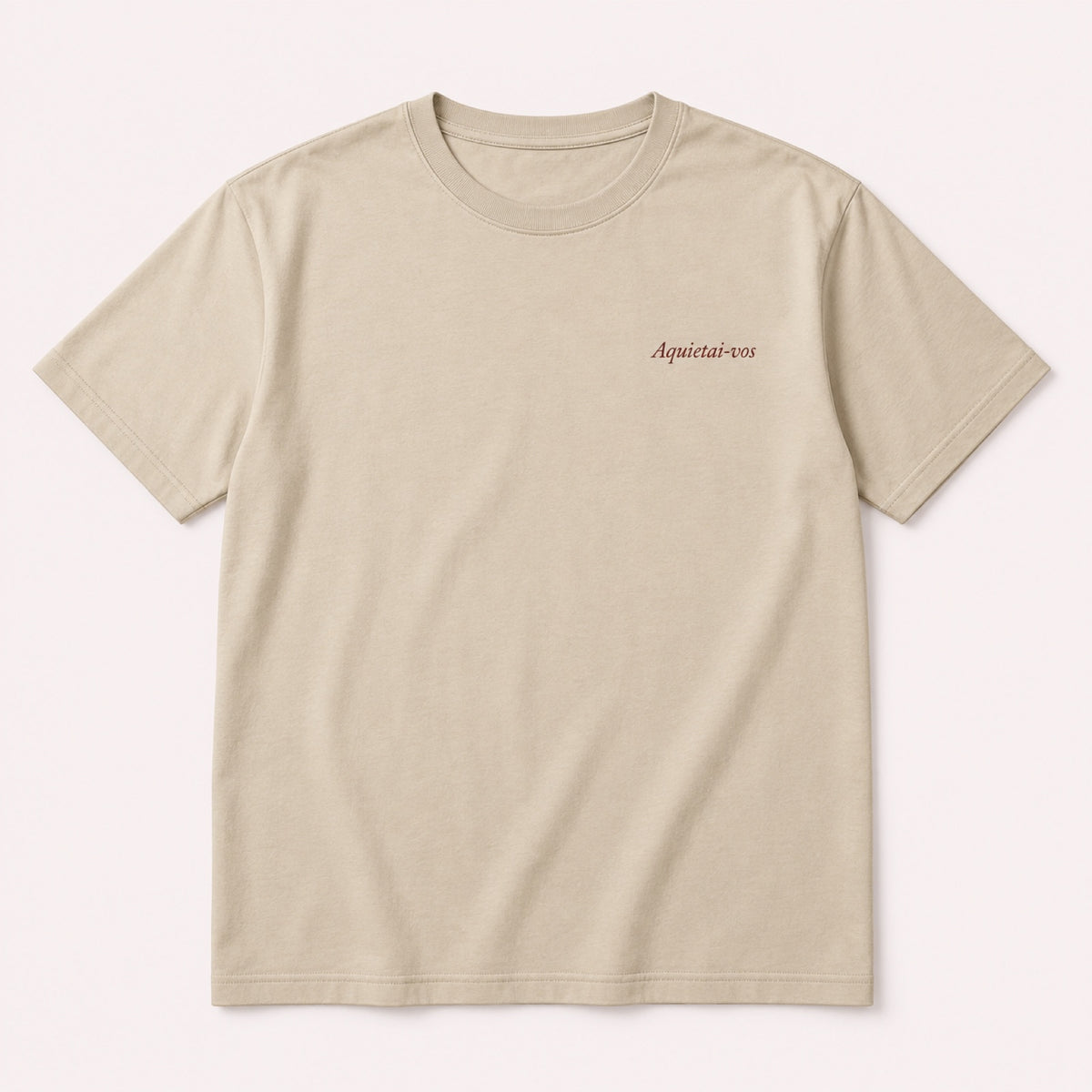 Camiseta Aquietai-vos – Areia – frente