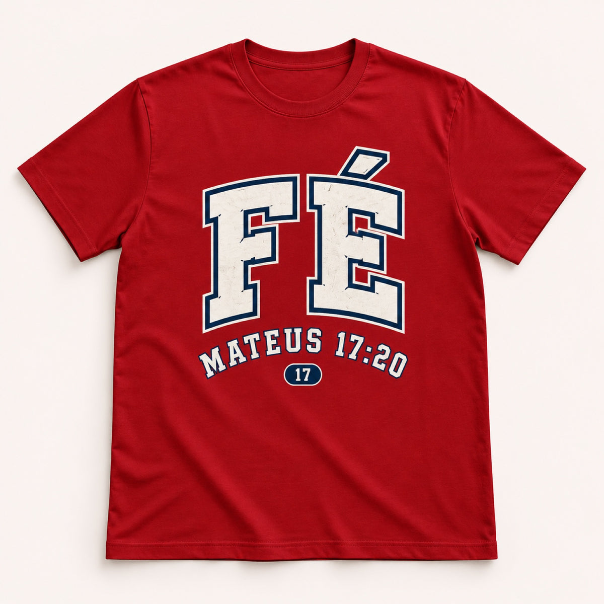 Camiseta Fé Varsity – Vermelha – frente