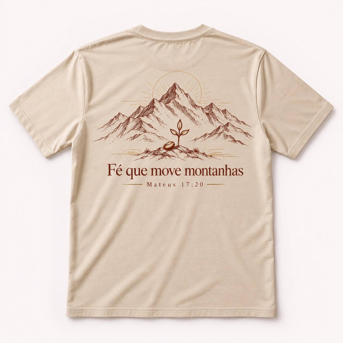 Camiseta Fé que Move Montanhas – Areia