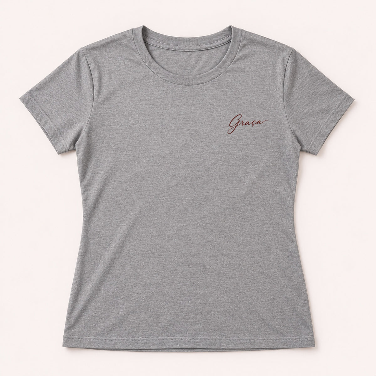 Baby Look Básica Graça – Cinza Mescla – frente
