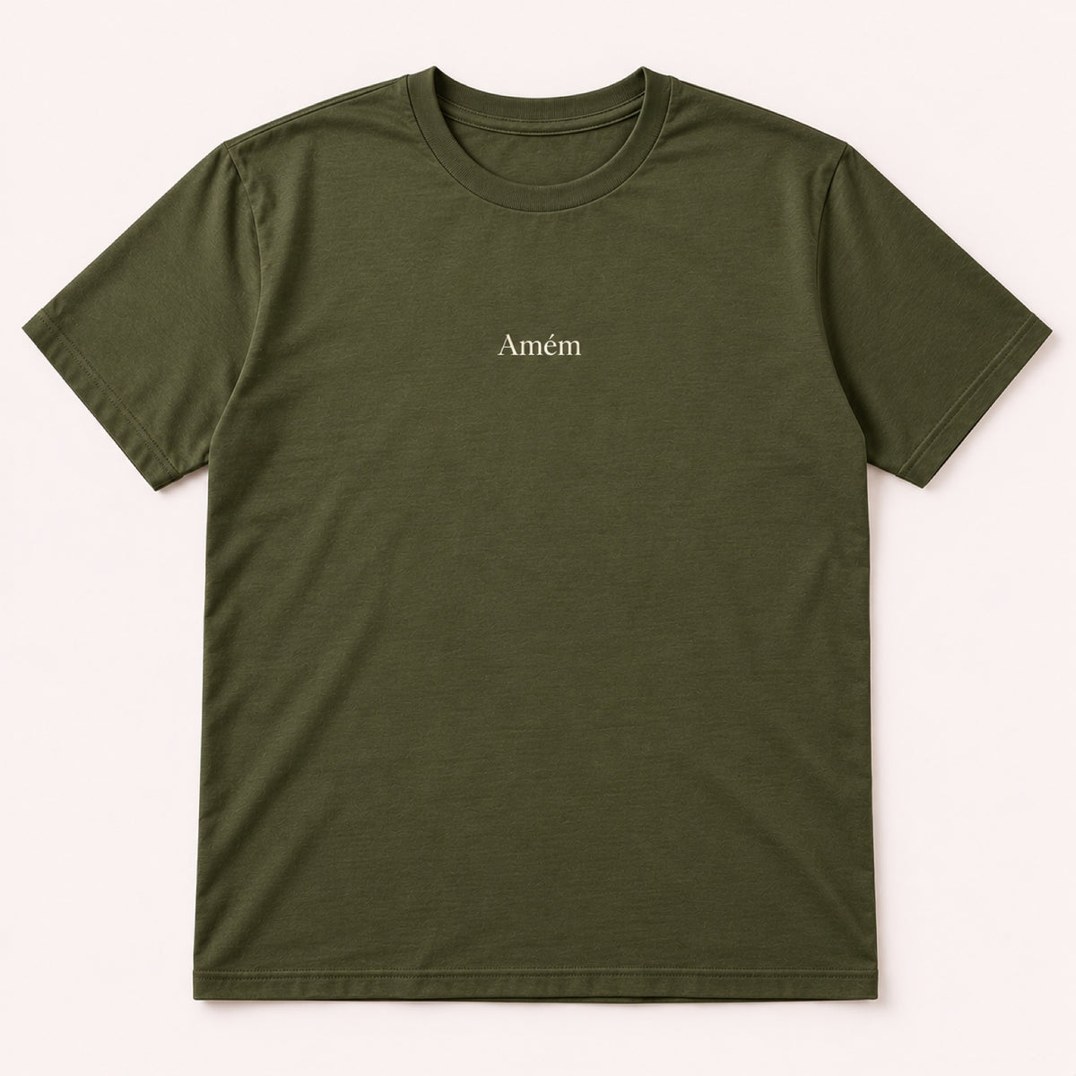 Camiseta Básica Amém – Verde Oliva – frente