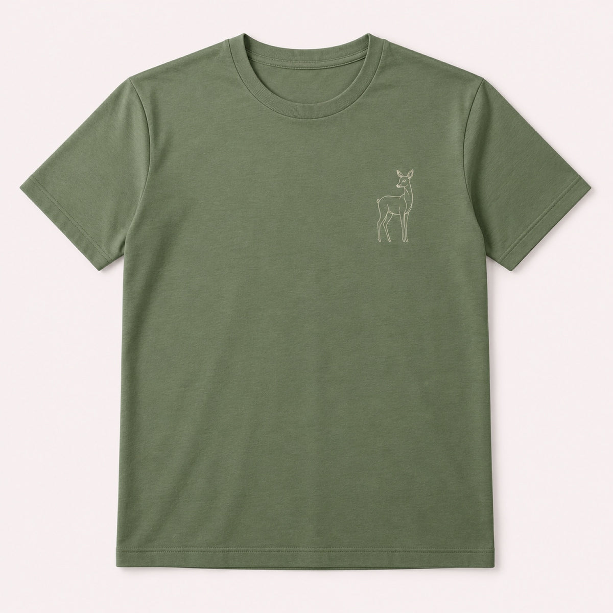 Camiseta Como a Corça – Verde Sálvia – frente