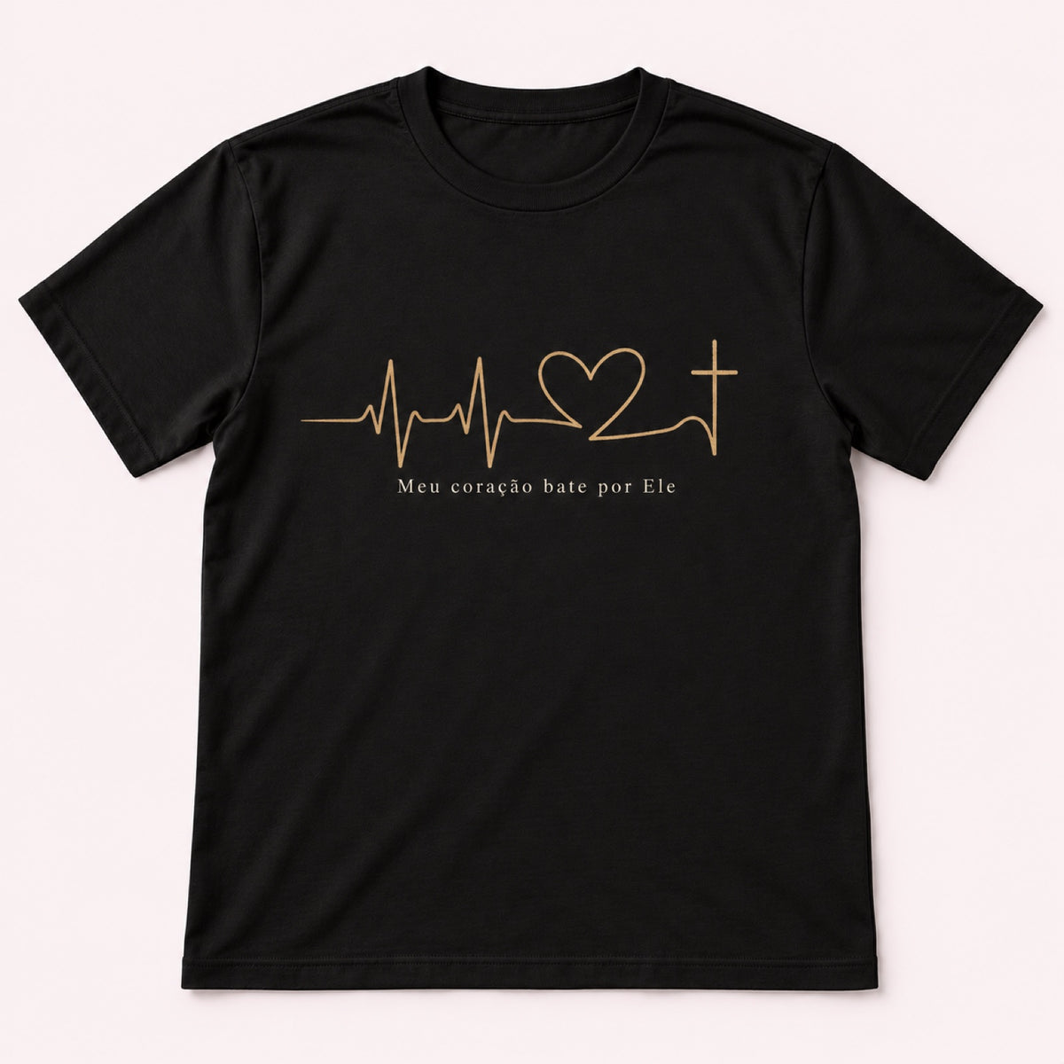Camiseta Coração Batimento – Preta – frente