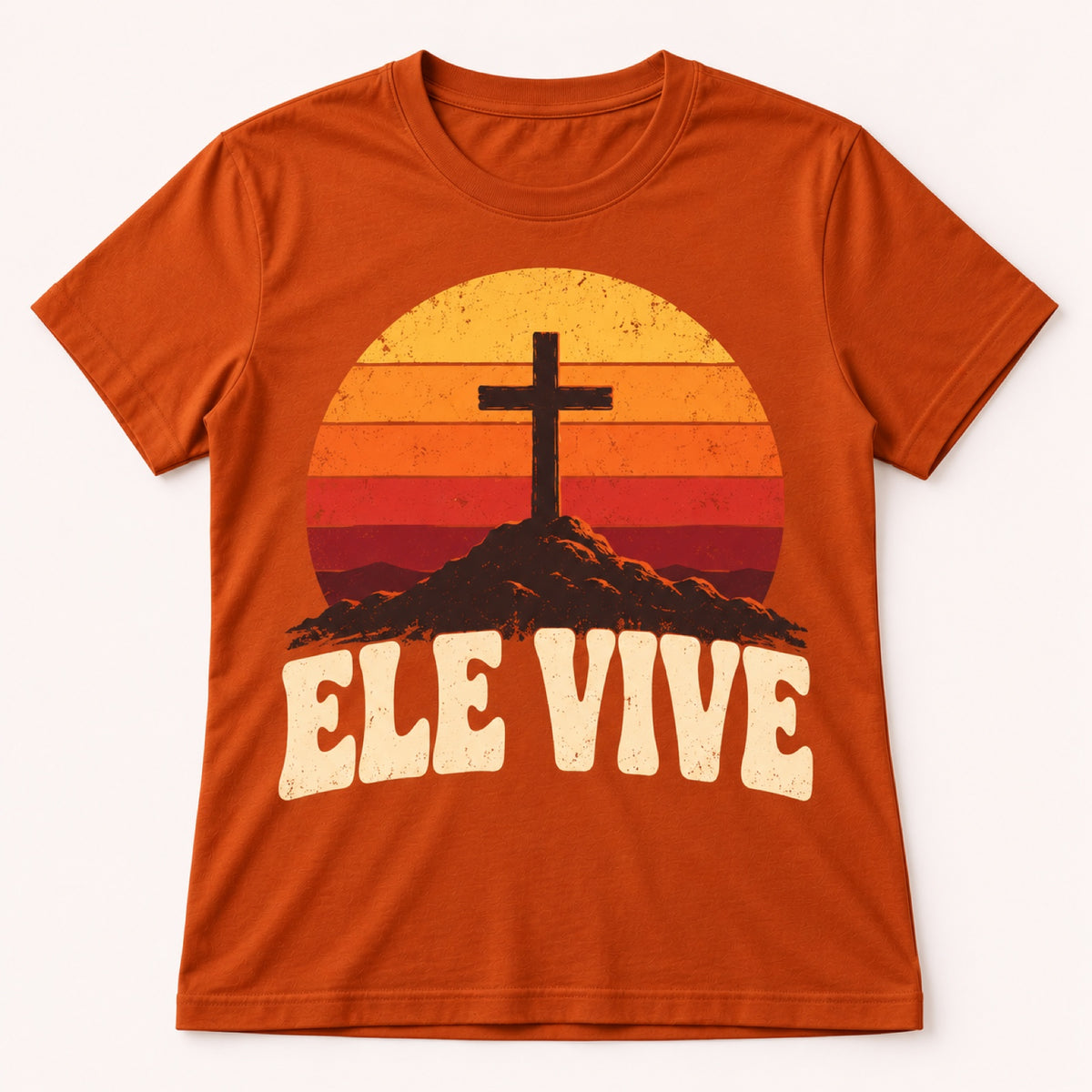 Camiseta Ele Vive Retrô – Laranja – frente