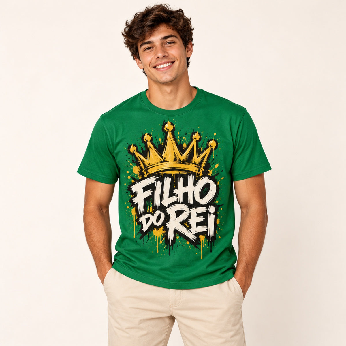 Camiseta Filho do Rei – Verde – vestida
