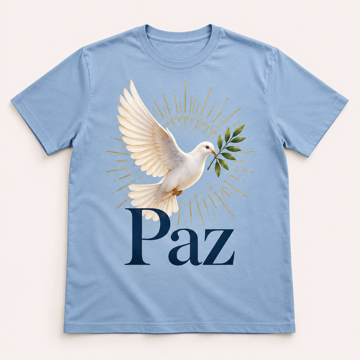 Camiseta Pomba da Paz – Azul Claro – frente
