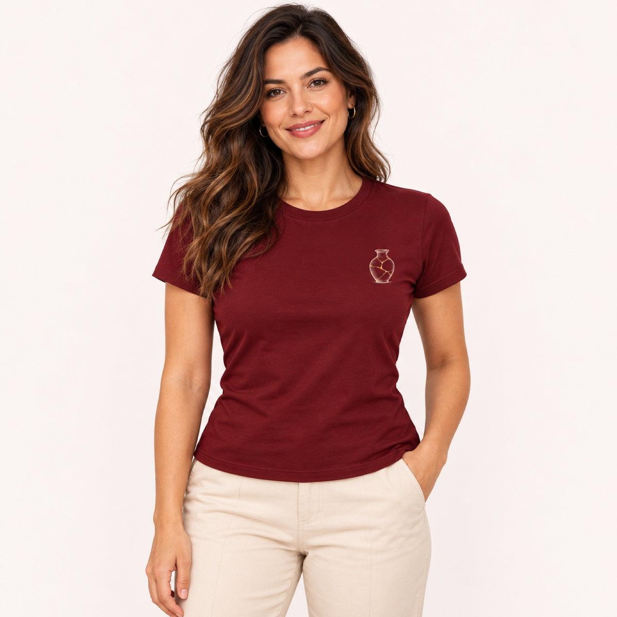 Baby Look Vaso de Barro – Vinho – vestida